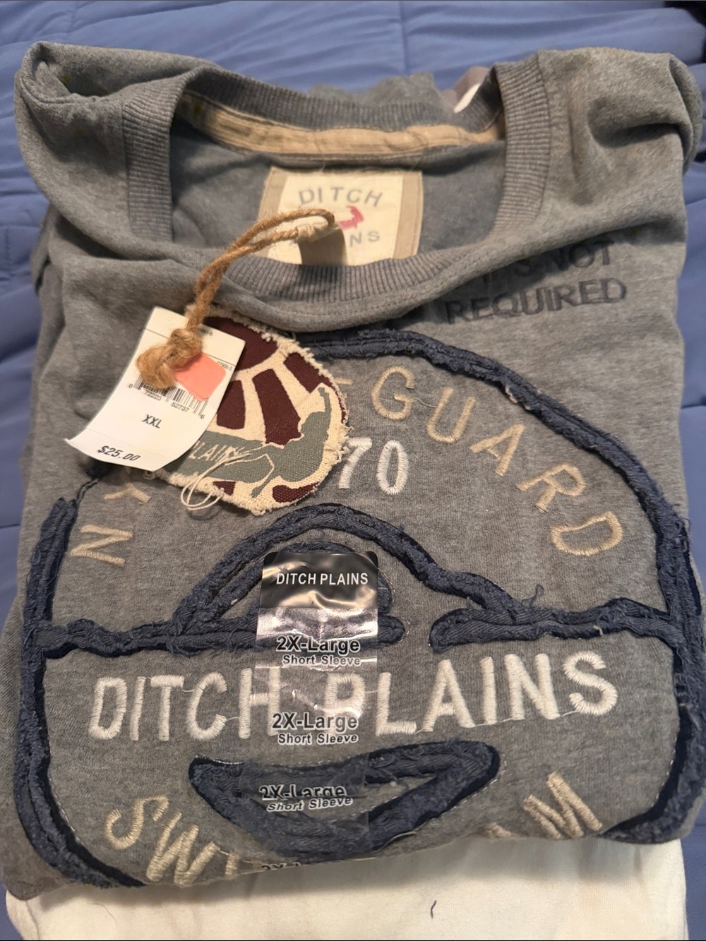 Ditch Plains Men's Gray Logo Polo Tee - 2XL